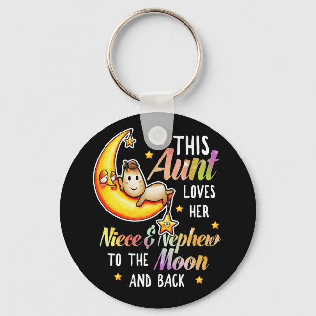 Llavero Esta Tía Ama A Su sobrino A La Luna (Anverso)
