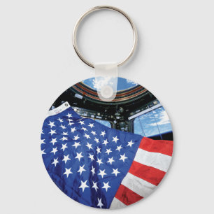 Llavero Estación Espacial Bandera Americana Órbita Terrest