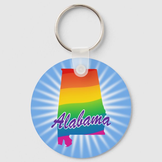 Llavero Estado Arcoiris De Alabama (Anverso)