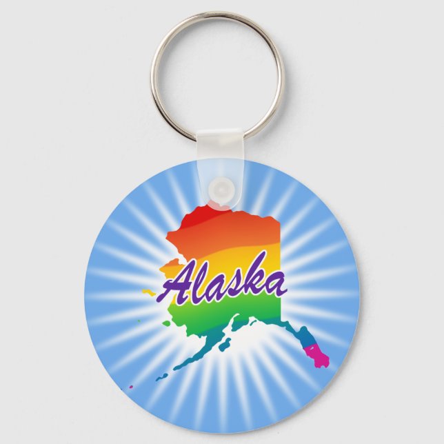Llavero Estado Arcoiris De Alaska (Anverso)