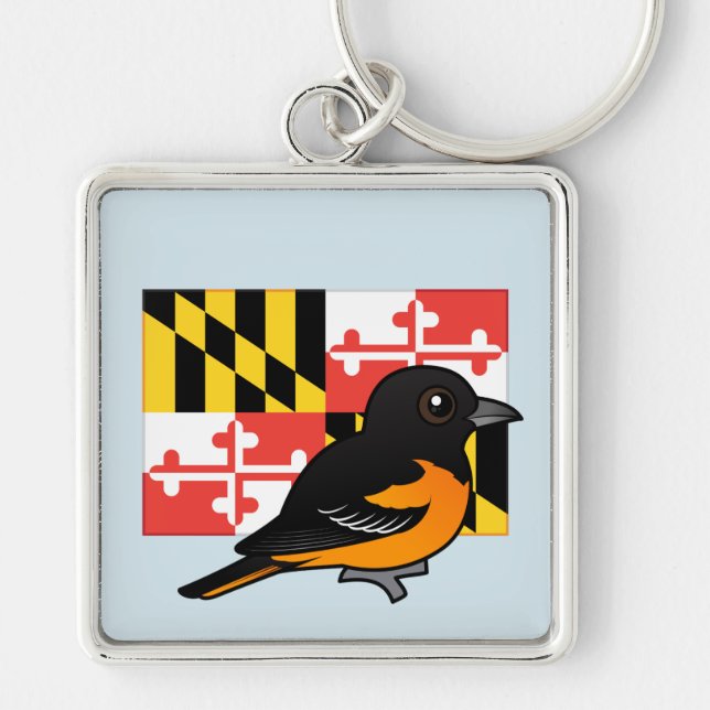 Llavero Estado Birdorable de Maryland: Baltimore Oriole (Frente)
