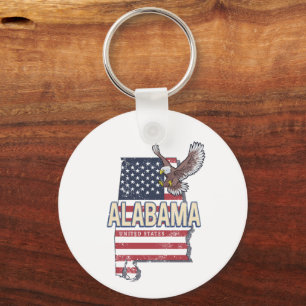 Llavero Estado de Alabama Estados Unidos Mapa de Retro Vin