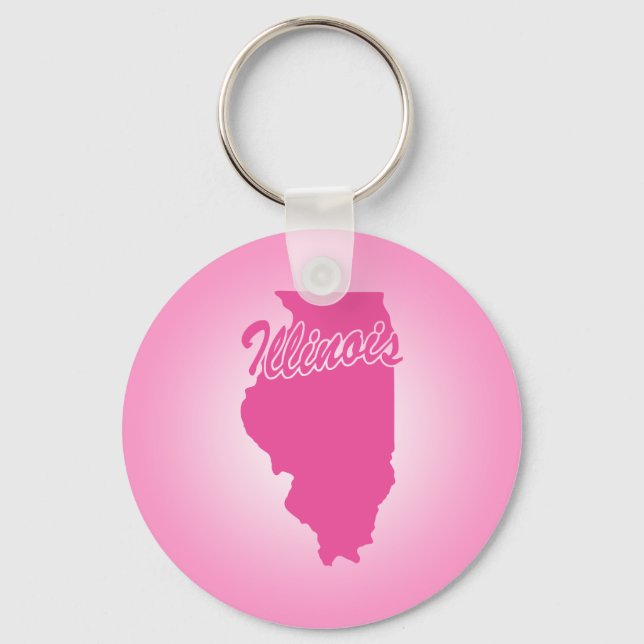 Llavero Estado de Illinois Rosa (Anverso)