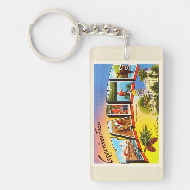 Llavero Estado de Maine YO recuerdo viejo del viaje del (Frente)