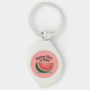 Llavero Estado de verano de sandía Arte de Fruta Retro