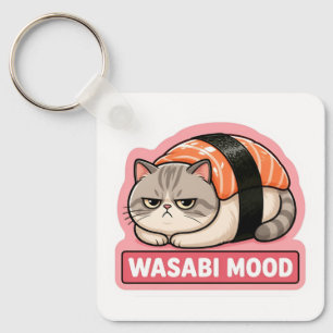 Llavero Estado de Wasabi Gato Gruñón Divertido Meme de Sus