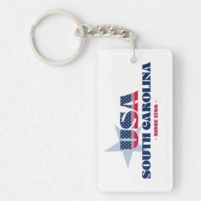 Llavero Estados Unidos Carolina del Sur Monograma Keychain (Frente)