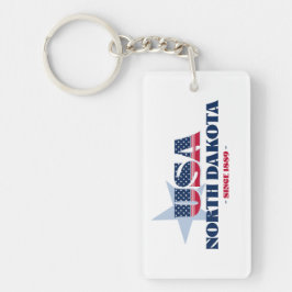 Llavero Estados Unidos Dakota del Norte Monograma Keychain