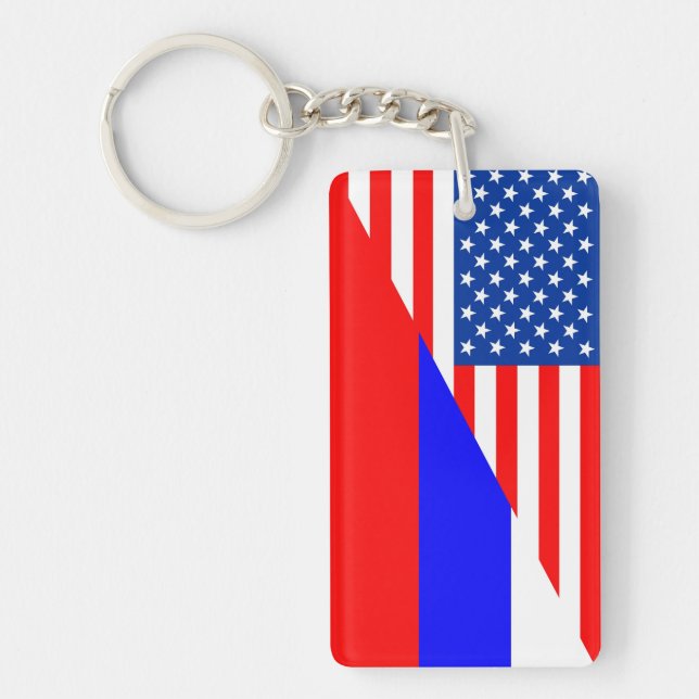Llavero estados unidos de américa rusia, país de media ban (Frente)