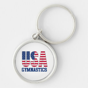 Llavero Estados Unidos: Deportes de gimnasia con bandera e