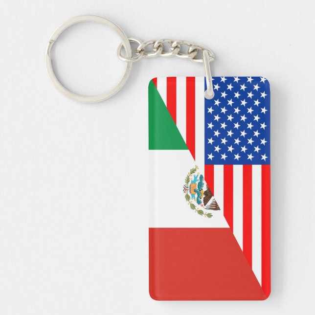Llavero estados unidos estados unidos méxico media flag es (Frente)