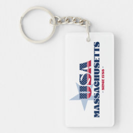Llavero Estados Unidos Massachusetts Monograma Keychain ac
