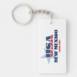 Llavero Estados Unidos Nuevo México Monograma Keychain acr