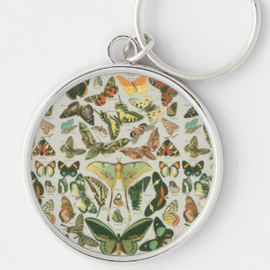 Llavero Estampa de patrón de mariposa y polilla vintage