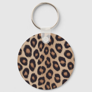 Llavero Estampado Animal Clásico Leopardo Marrón Guepardo