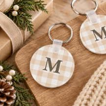 Estampado de búfalo beige con monograma