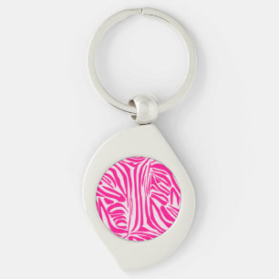 Llavero Estampado de cebra rosa