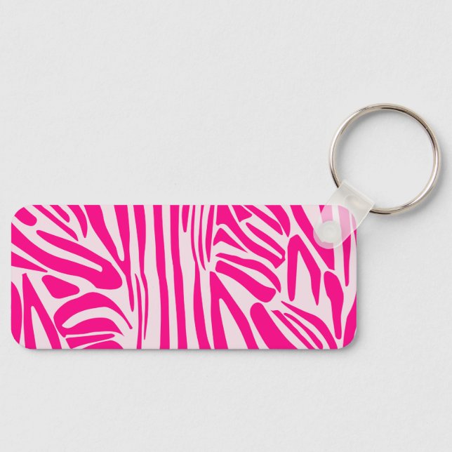 Llavero Estampado de cebra rosa (Anverso)