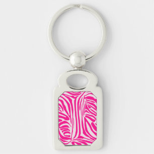 Llavero Estampado de cebra rosa