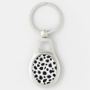 Llavero Estampado de leopardo - Blanco y negro