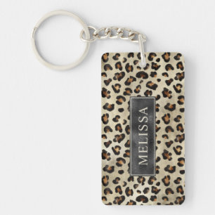Llavero Estampado de leopardo guepardo con textura de lámi