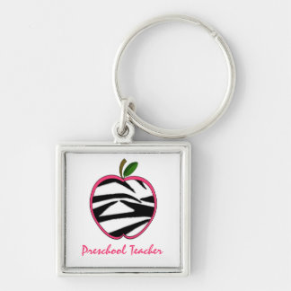 Llavero Estampado de zebra preescolar Apple del profesor
