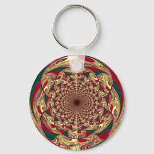 Llavero Estampado en Encaje Dorado ZIZZAGO