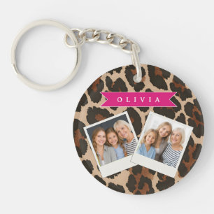 Llavero Estampado Personalizado de Leopardo Rosa Chic Esta