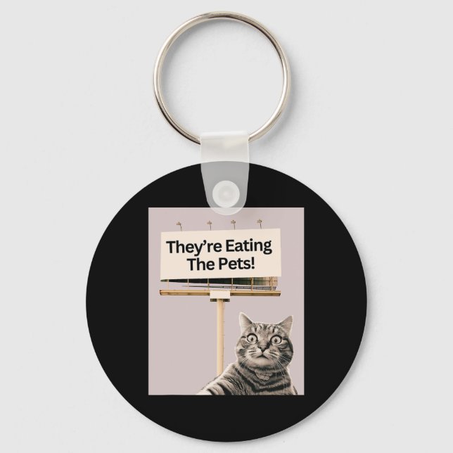 Llavero Están comiendo a los Mascotas perros gatos que no  (Anverso)