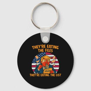 Llavero Están Comiendo Los Archivos Divertido Diseño Trump