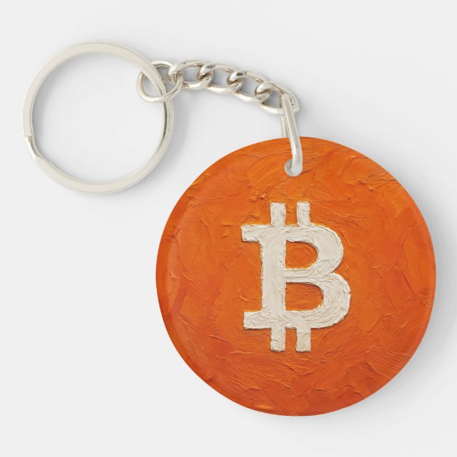 Llavero Estándar de Bitcoin (Petróleo, Estilo: 2) (Frente)