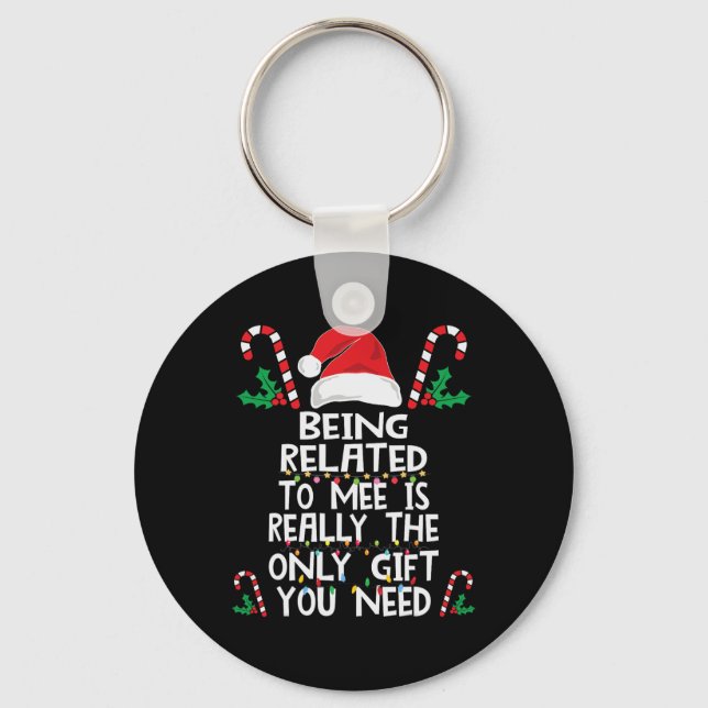 Llavero Estando Relacionado A Mí Navidades Pajama Family X (Anverso)