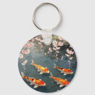 Llavero Estanque de koi Flor de Cerezo Serenidad
