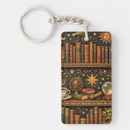 Llavero Estante de libros celestiales retro amante del caf