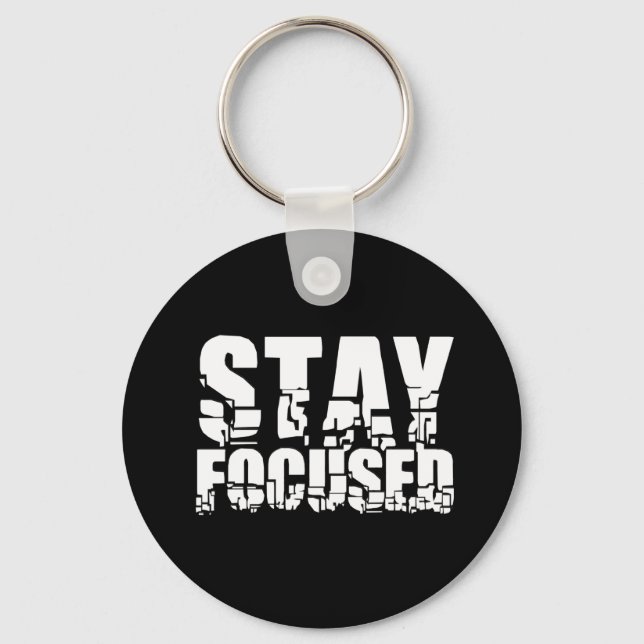 Llavero Estar centrado | Frase motivadora con texto blanco (Anverso)