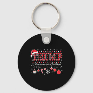 Llavero Estaré en casa para los Navidades Santa Funny Trum