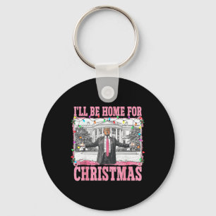Llavero Estaré en casa para los Navidades Santa Funny Trum
