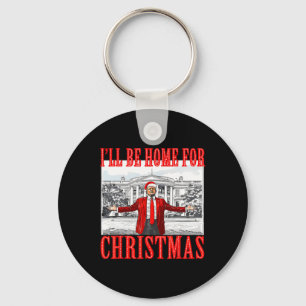 Llavero Estaré en casa para los Navidades Santa Funny Trum
