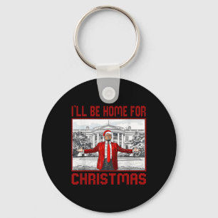 Llavero Estaré en casa para los Navidades Santa Funny Trum