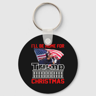 Llavero Estaré en casa para los Navidades Santa Funny Trum