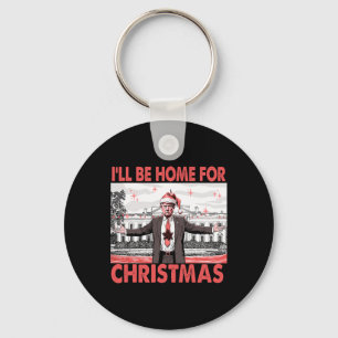 Llavero Estaré en casa para los Navidades Santa Funny Trum