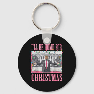 Llavero Estaré en casa para los Navidades Santa Funny Trum