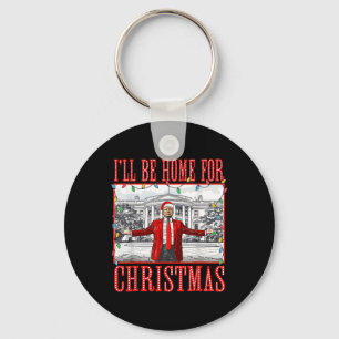 Llavero Estaré en casa para los Navidades Santa Funny Trum