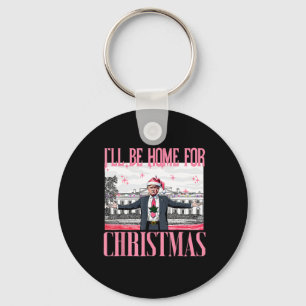 Llavero Estaré en casa para Navidad Divertido Santa Claus 