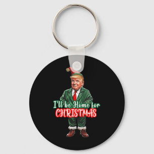 Llavero Estaré en casa para Navidad divertido Santa Elf Tr