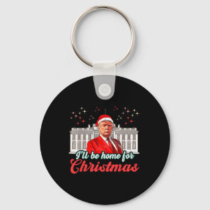 Llavero Estaré en casa para Navidades Divertido Santa Clau