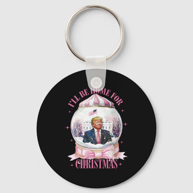 Llavero Estaré en casa para Navidades Funny Trump Coquette (Anverso)
