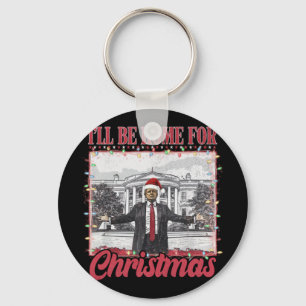Llavero Estaré en casa para Navidades Santa - Trump Xmas P