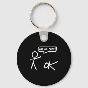 Llavero ¿Estás bien_ Caricatura Stickman Ayuda Sarcástico 