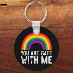 Llavero Estás Seguro Conmigo Mes del Orgullo LGBTQ Arcoíri